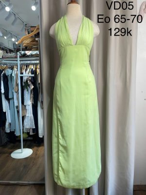 Váy Maxi xanh hở lưng