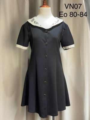 Váy sơ mi cổ phối ren